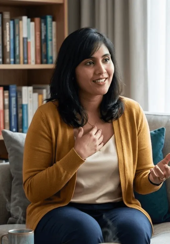 Ash Pesala listening during a one-to-one advisory session